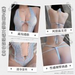 성적 취향의 속옷 레이스 벗기지 않음 가운 침대 제복 유혹 순욕 시스루 원피스 잠옷 네 벌 퍼플 화이트 블루 블랙 한 벌씩 스타킹